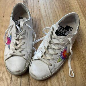 Golden Goose Sneakers Womens Size 38 (7.5) - Rainbow Heart - Good Condition